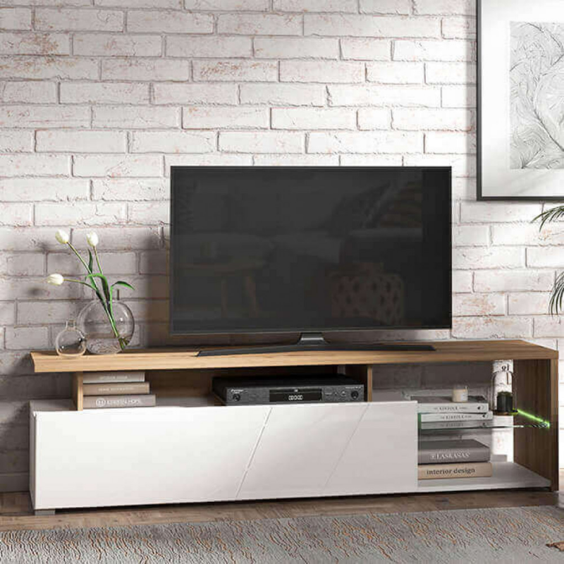 PORTATV ARCTIC BIANCO, ROVERE ARTIGIANO E BIANCO GLOSS