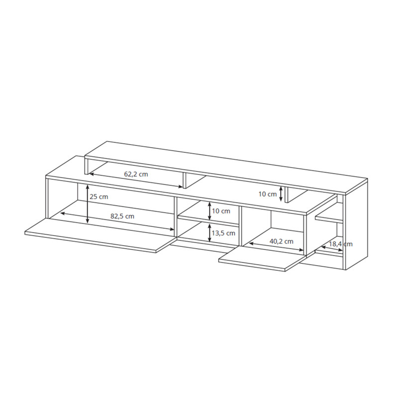 Parete Soggiorno Kely White 11,5 X 46,5 H177 Cm