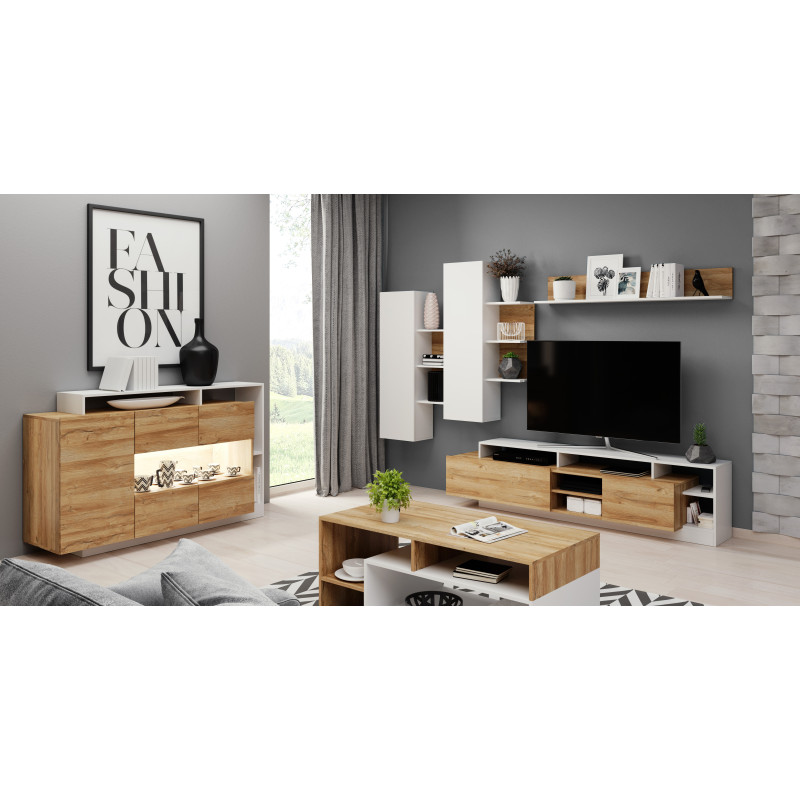 Parete Soggiorno Kely White 11,5 X 46,5 H177 Cm