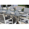 Tavolo Amantea 220x100 Alluminio Bianco Piano Resina Grigio Moia
