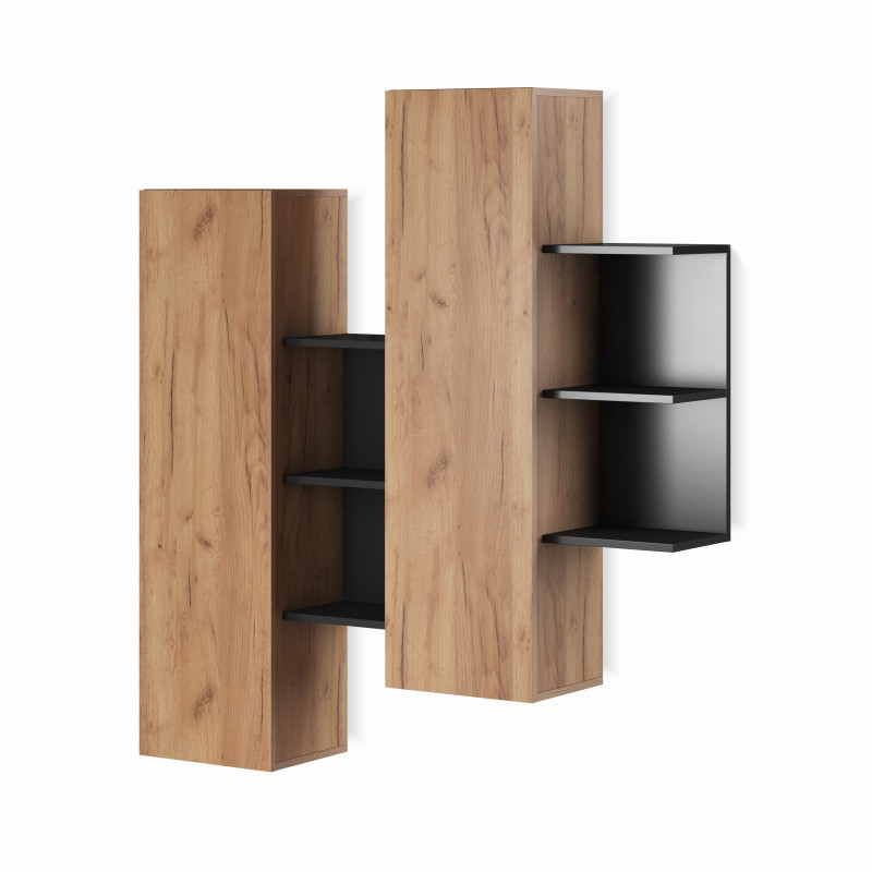 Parete Soggiorno Kely Anthracite 11,5 X 46,5 H177 Cm