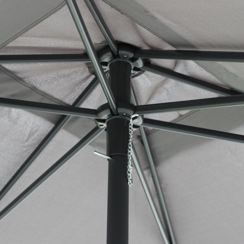 Ombrellone Nice nero 2x3 telo grigio palo centrale resistente