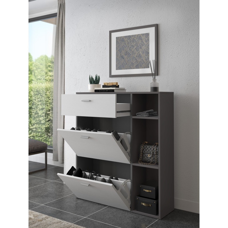Scarpiera Niki Evo Graphite 108,5 X 43 H15,3 Cm