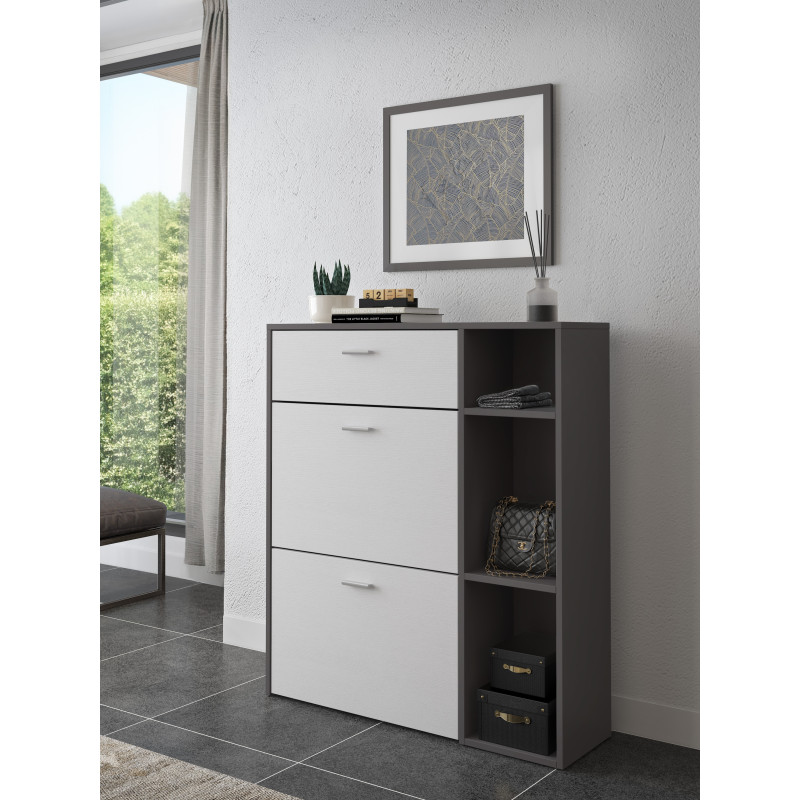 Scarpiera Niki Evo Graphite 108,5 X 43 H15,3 Cm