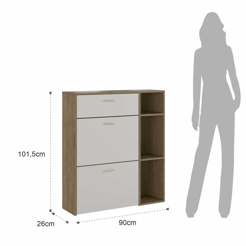 Scarpiera Niki Evo Wood 108,5 X 43 H15,3 Cm