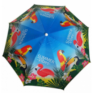 Zoom OMBRELLONE SPIAGGIA POLIESTERE UV 200/32 DECORO ANGURIA E FENICOTTERO