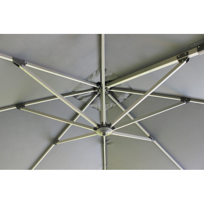 Ombrellone Darwin grigio palo laterale 3x4 m robusto e moderno