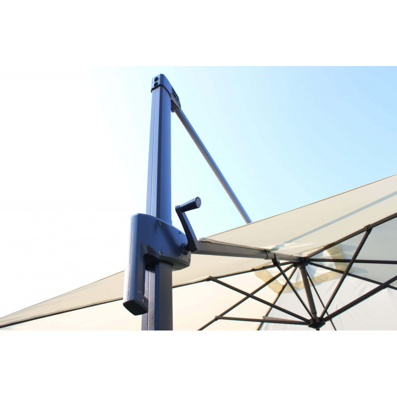 Ombrellone Newton Nero 3x3 palo laterale telo ecru giardino