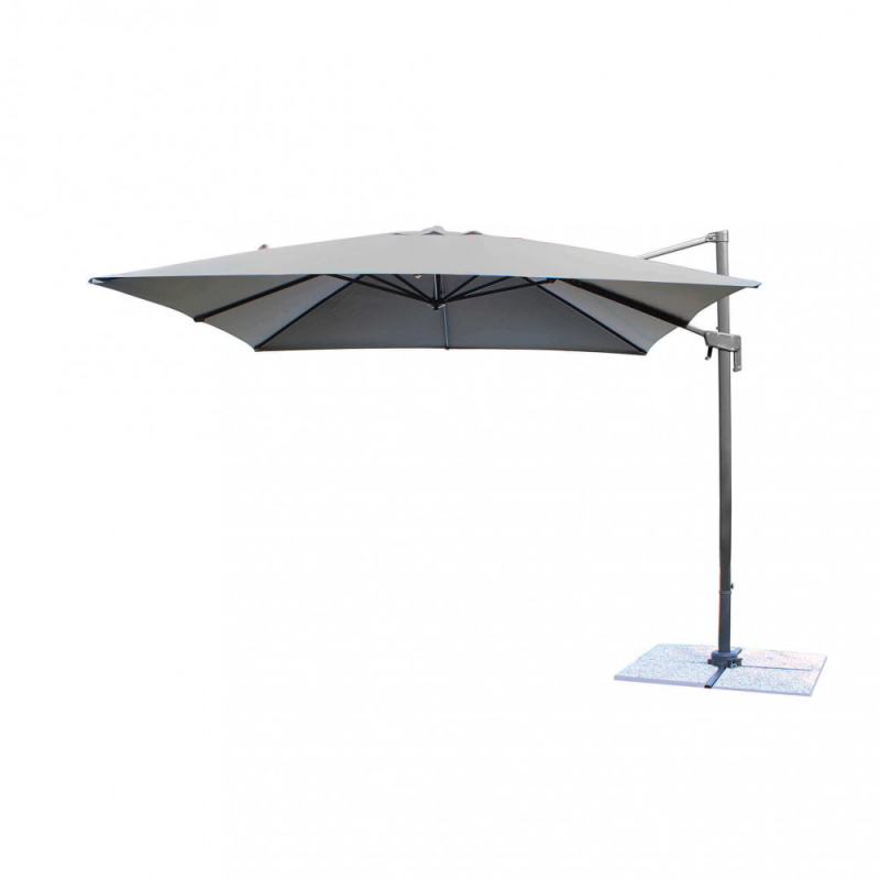 Ombrellone Newton nero 3x3 palo laterale telo grigio