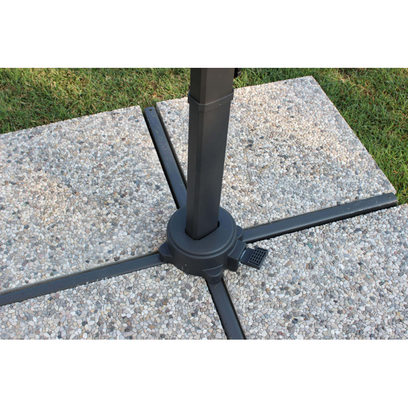 Ombrellone Newton nero 3x3 palo laterale telo grigio