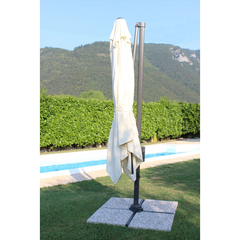 Ombrellone Newton nero palo laterale 2x3 m telo ecrù