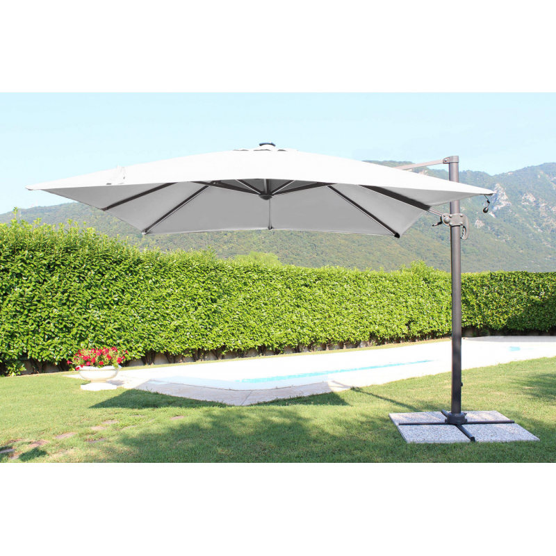 Ombrellone con LED Pitagora 3x4m antracite telo grigio giardino