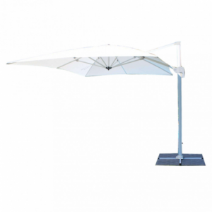 Ombrellone Saturno palo laterale bianco 3x4m ampio resistente