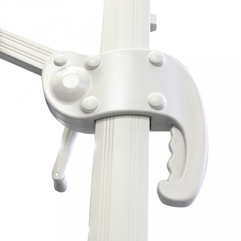 Ombrellone Saturno palo laterale bianco 3x4m ampio resistente