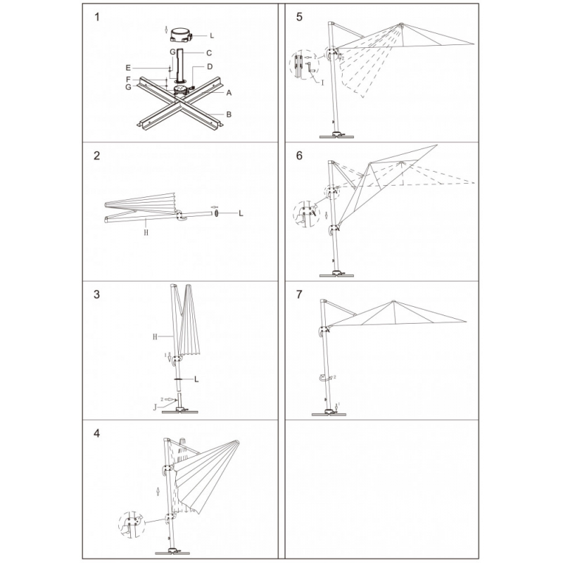Ombrellone Saturno Bianco 3x3 palo laterale telo tortora