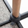 Ombrellone Mendel Marrone 3x4 effetto legno palo laterale taupe