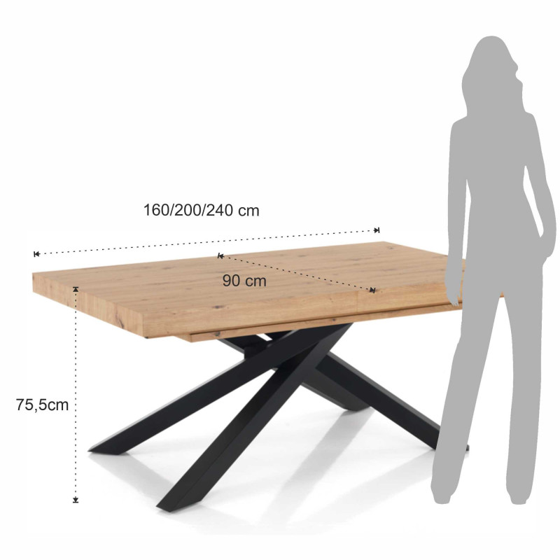 Tavolo Allungabile Helt Wood 168*97*17 Cm