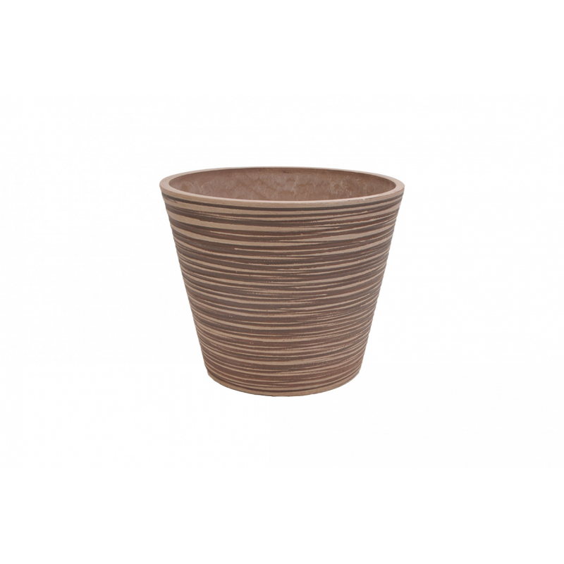 Vaso Medio Camelia in Resina Tortora per Interni ed Esterni