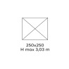 Ombrellone Ponente Paragon Olefin 2.5x2.5 alluminio Moia