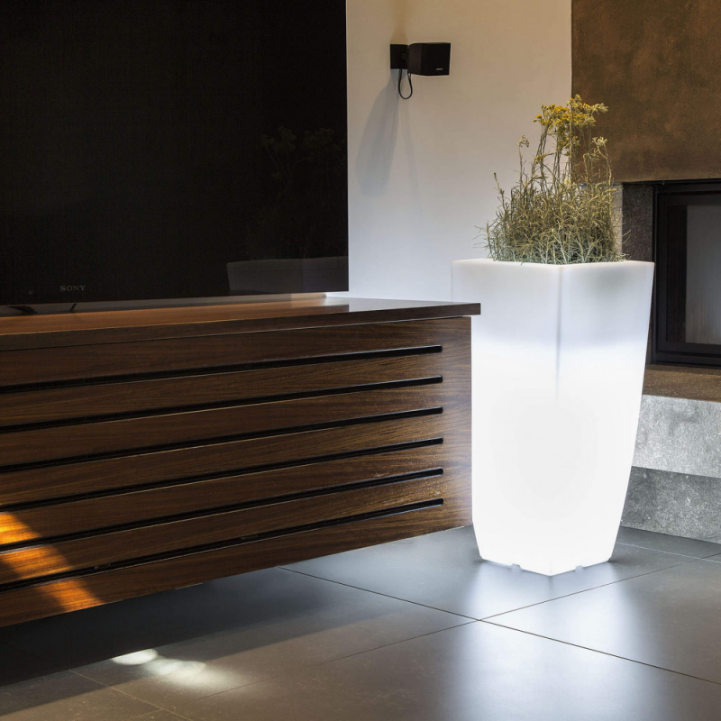 Vaso luminoso Hydrus 90h LED multicolor e batteria solare esterno