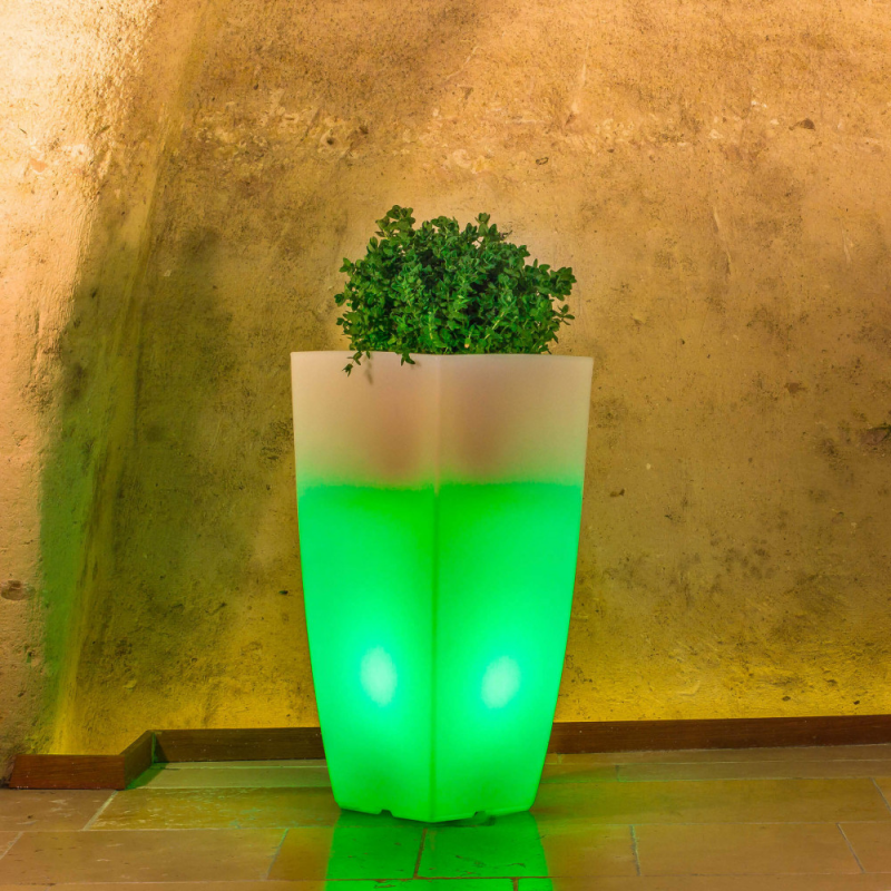 Vaso luminoso Hydrus 90h LED multicolor e batteria solare esterno