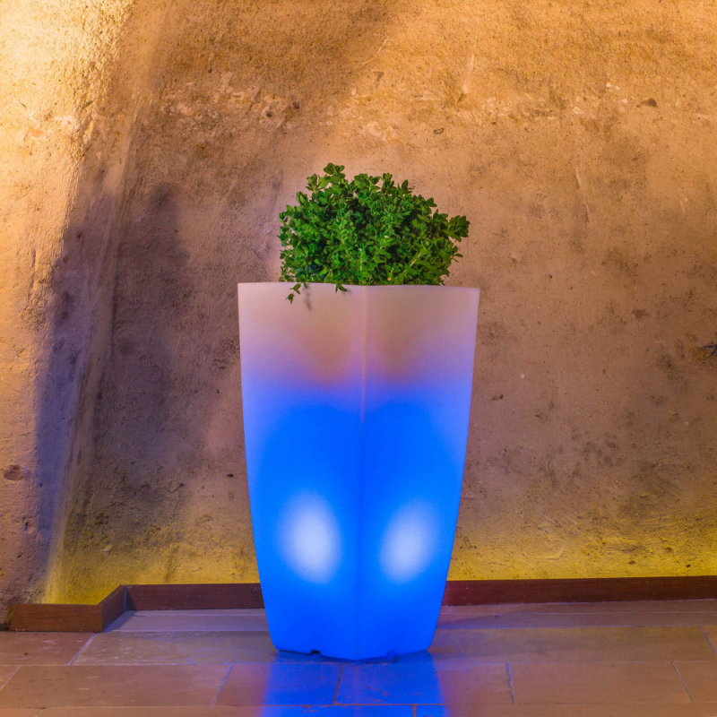 Vaso luminoso Hydrus 90h LED multicolor e batteria solare esterno