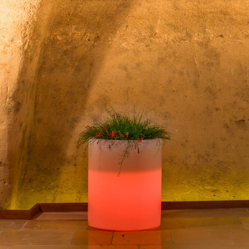Vaso Luminoso Delphinus 50 H LED Multicolor Solare Esterno