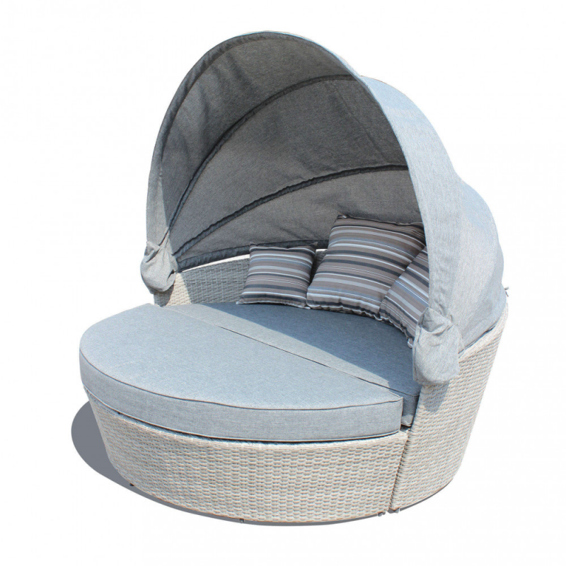 Conchiglione Brasile in Polyrattan con Cuscini Giardino