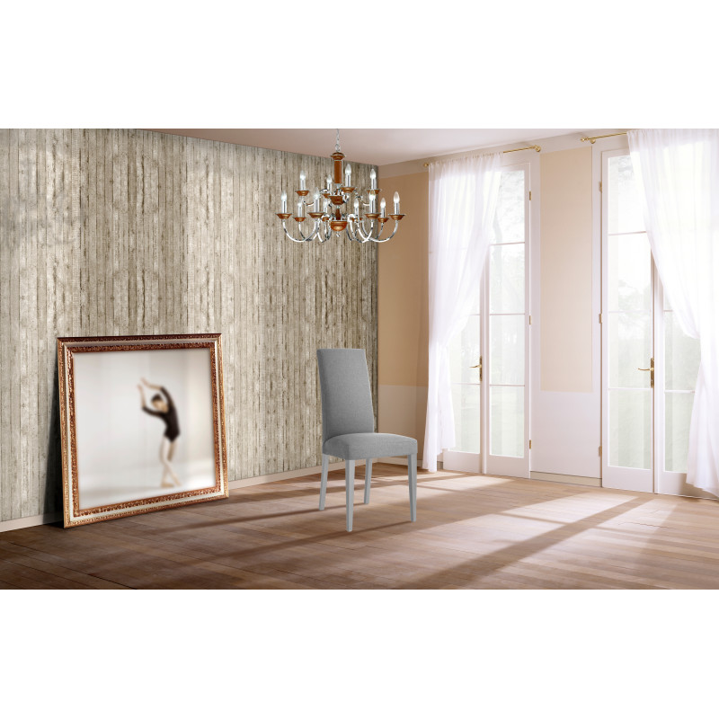 Sedia Lella Tessuto Grigio L74 P46 H103 Cm