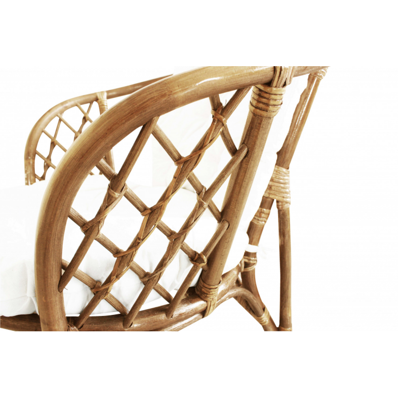 Salotto Bahamas 2 posti con cuscini in polyrattan marrone