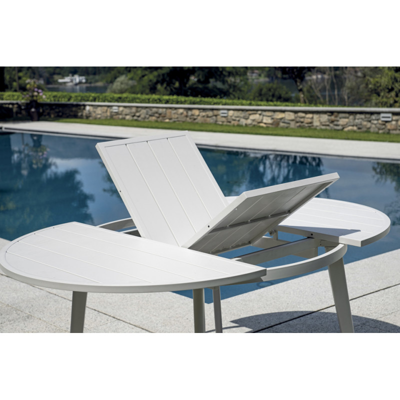 Tavolo Tropea ø120/170 Alluminio Bianco Moia