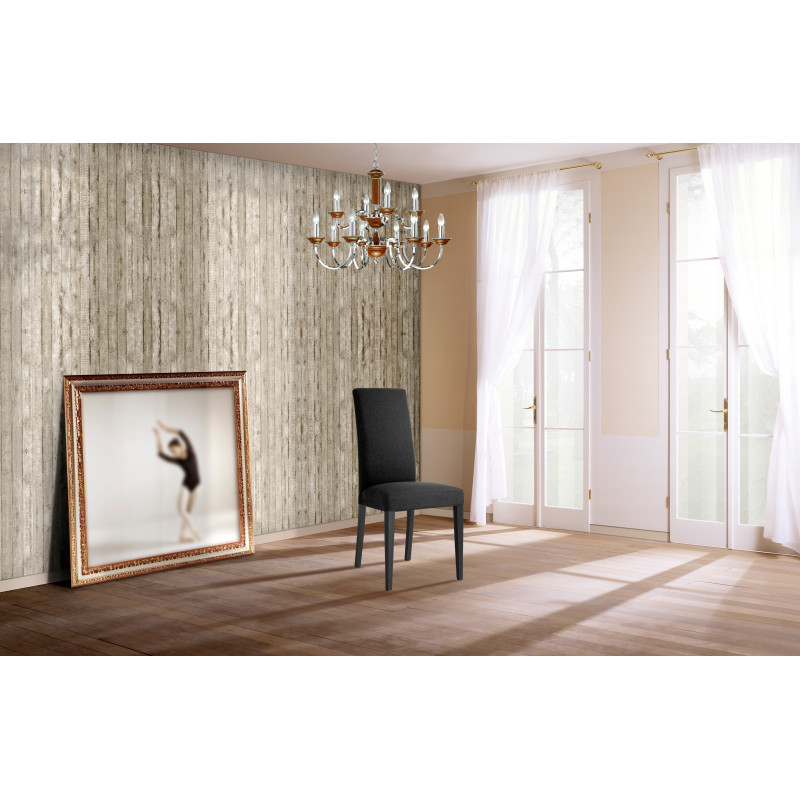 Sedia Lella Tessuto Antracite L74 P46 H103 Cm