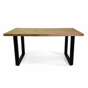 Tavolo metallo Canberra con top legno nero cm 160x90h75
