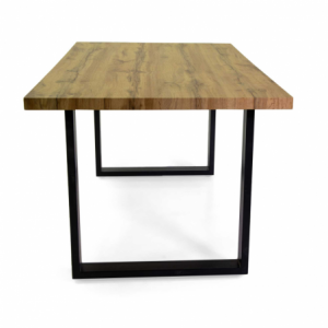 Tavolo metallo Canberra con top legno nero cm 160x90h75