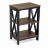 Mobiletto scaffale Mudra 2 piani legno noce e nero smontato cm40x30h60