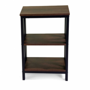 Zoom Mobiletto scaffale Mudra 2 piani legno noce e nero smontato cm 40x30h60