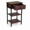 Mobiletto Mudra 1 cassetto + 2 piani legno noce e nero smontato cm 40x30h70