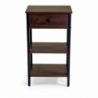 Mobiletto Mudra 1 cassetto + 2 piani legno noce e nero smontato cm 40x30h70