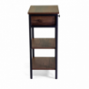 Mobiletto Mudra 1 cassetto + 2 piani legno noce e nero smontato cm 40x30h70