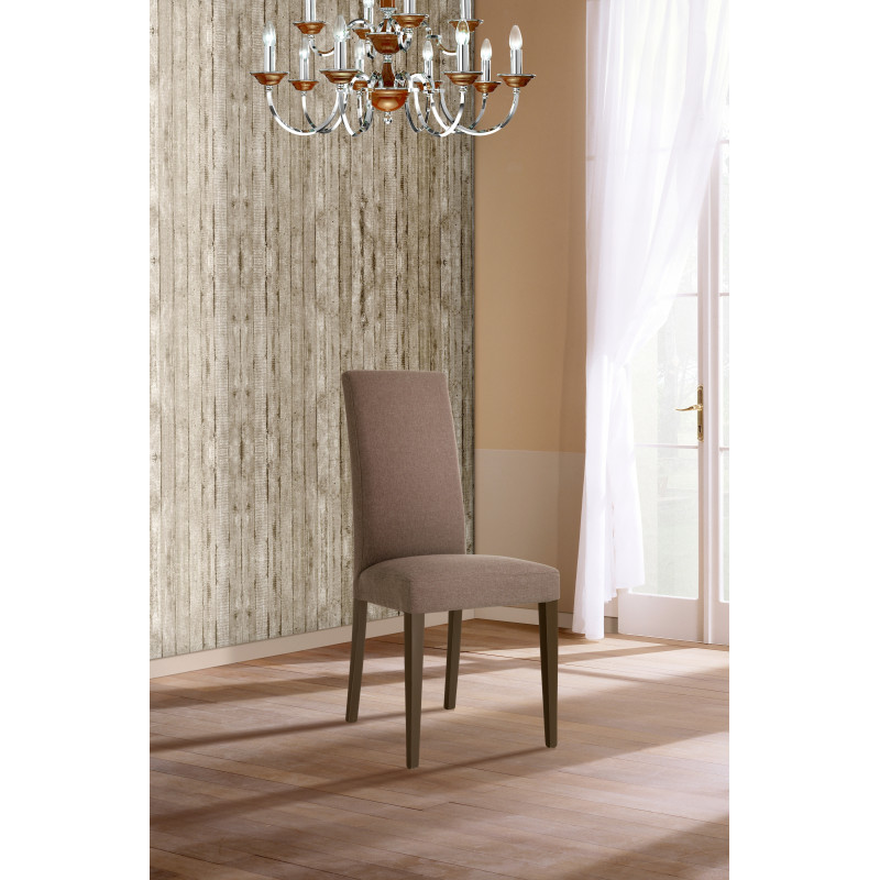 Sedia Lella Tessuto Caffelatte L74 P46 H103 Cm