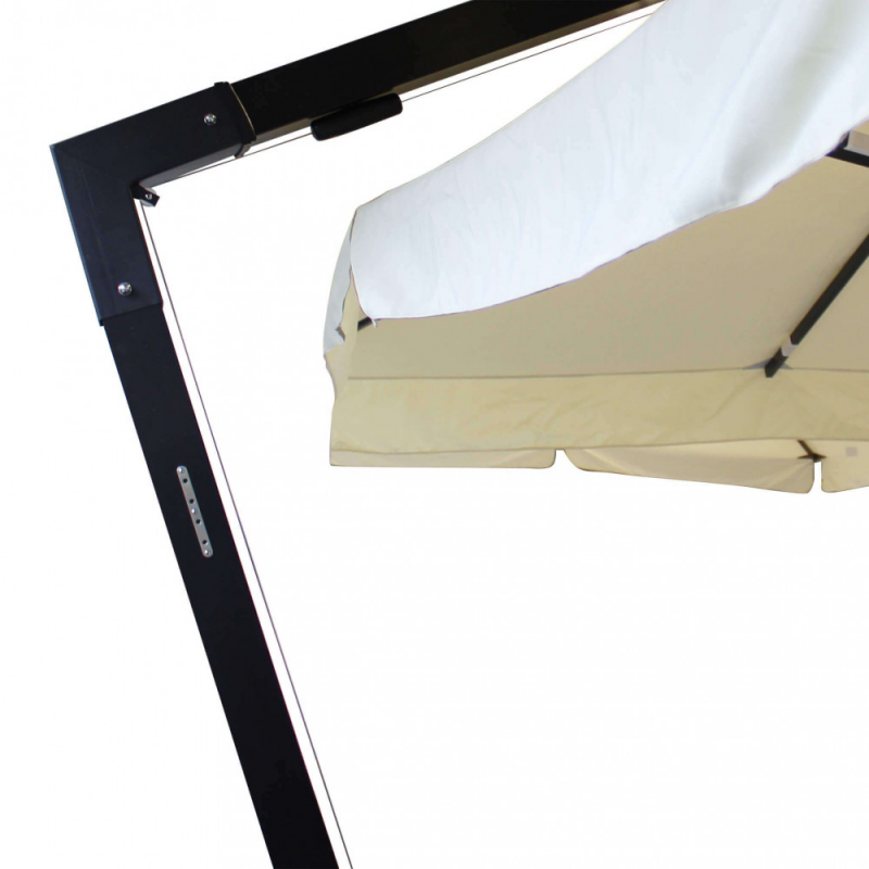 OMBRELLONE VENERE NERO DE LUXE P/L 3 X 3