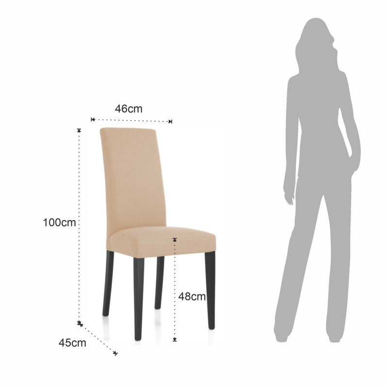 Sedia Lella Tessuto Beige L74 P46 H103 Cm