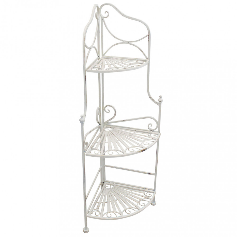 SCAFFALE ROSALIE 3 PIANI BIANCO ANTICO