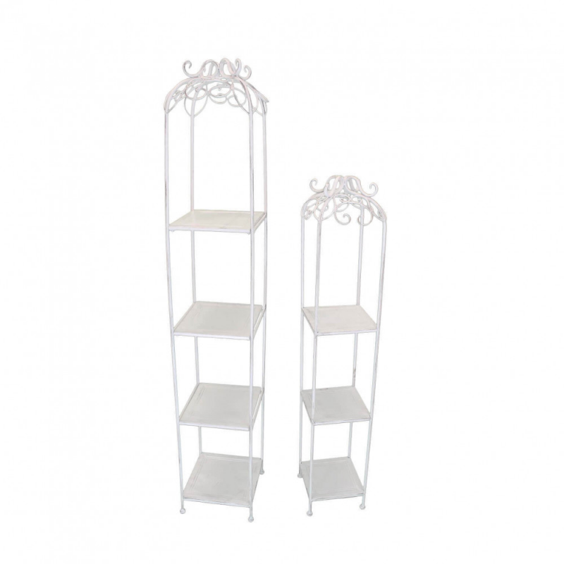 Set 2 scaffali Doriane bianco antico in ferro per casa