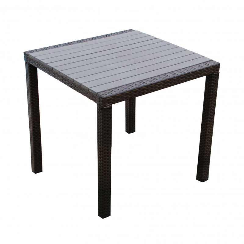 Tavolo Minorca 80x80 in Polietilene Bianco per Giardino
