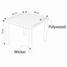 Tavolo Minorca 80x80 in Polietilene Bianco per Giardino