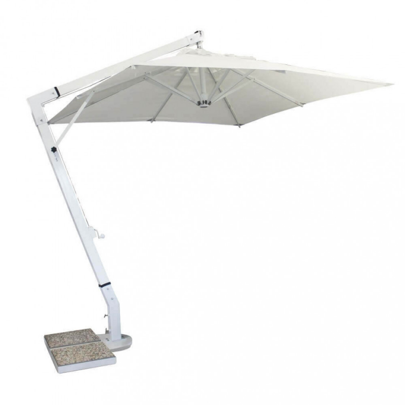Ombrellone Venere Bianco De Luxe 3x4 palo laterale giardino