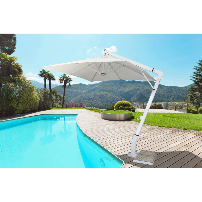 Ombrellone Venere Bianco De Luxe 3x4 palo laterale giardino