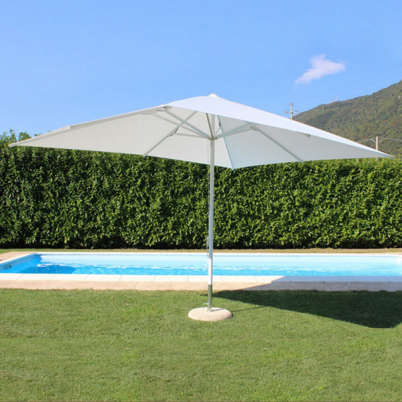 Ombrellone Brian palo centrale bianco 3x4m ampio e resistente
