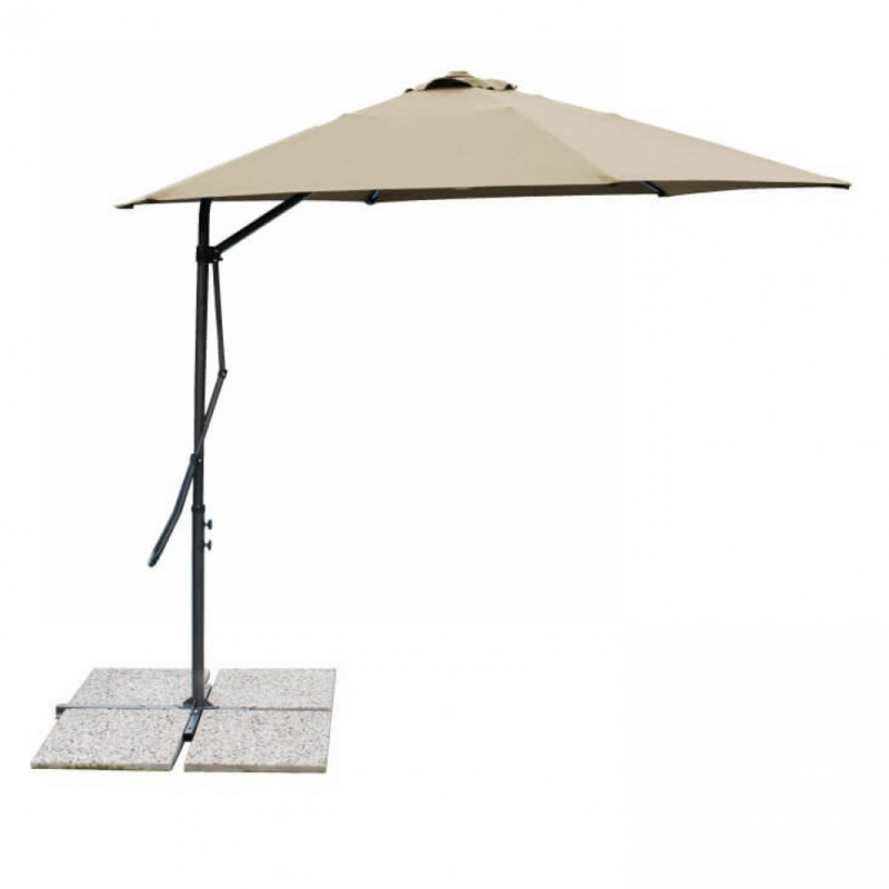 Ombrellone Zenith tortora palo laterale 2x3 m rettangolare